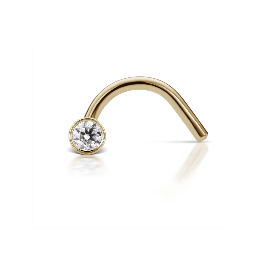 0.85mm Diamond Plain Bezel Nostril Screw - Image 9