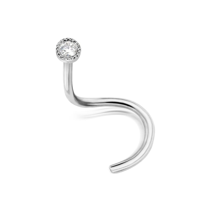 Diamond Scalloped Set Nostril Screw - Image 3