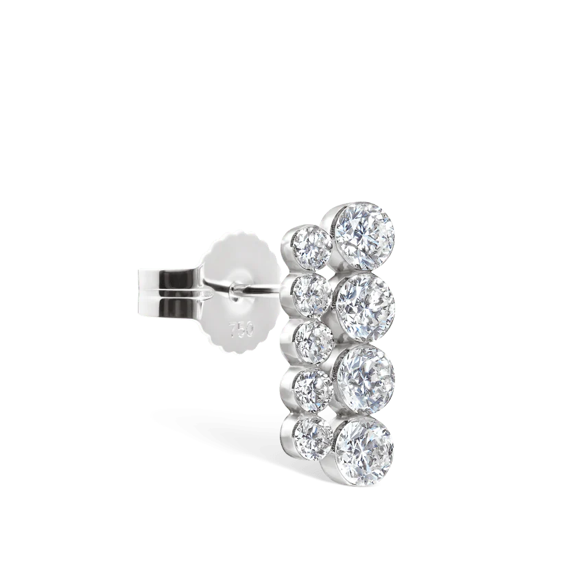 Invisible Set Diamond Apsara Bar Stud Earring