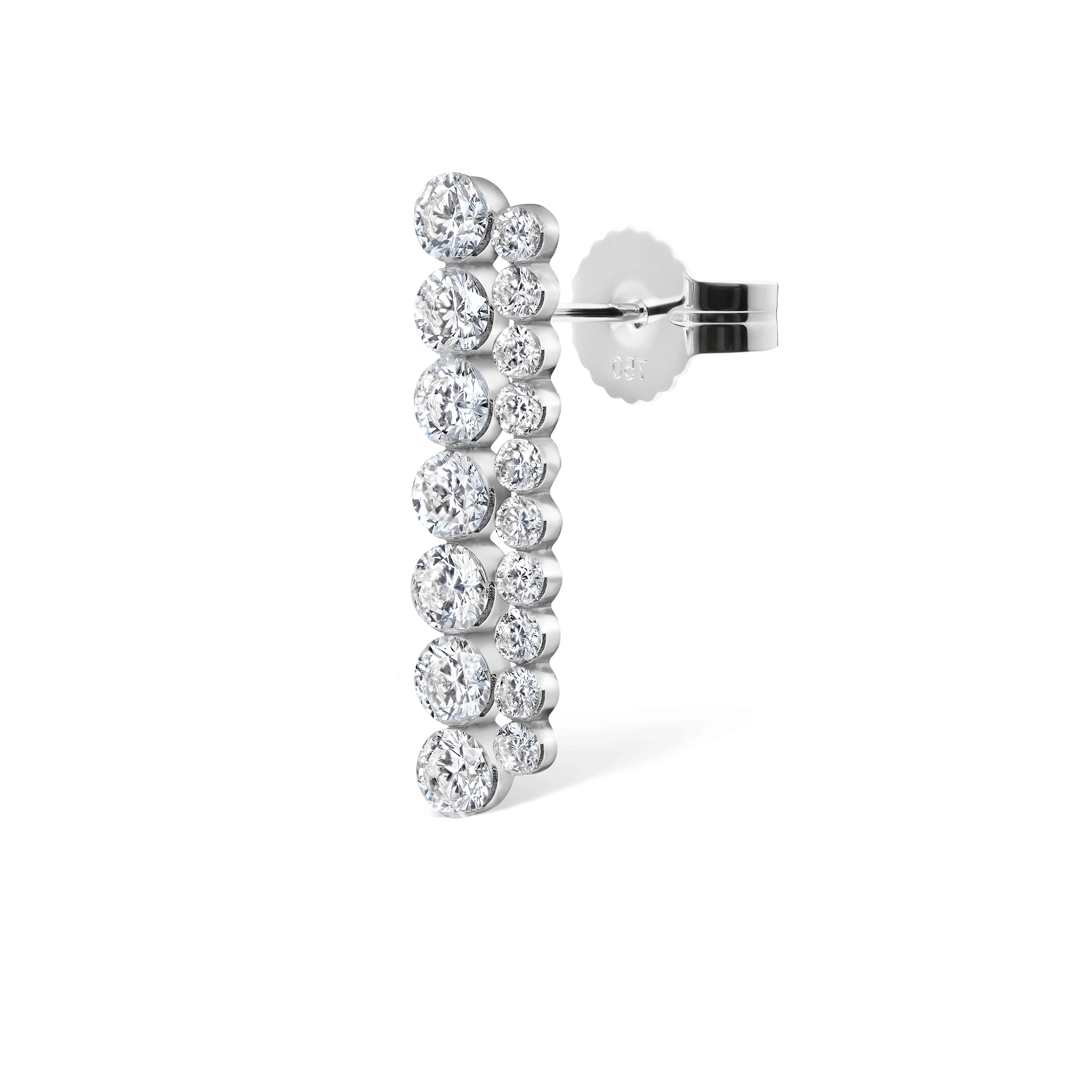 Invisible Set Diamond Apsara Bar Stud Earring - Image 21