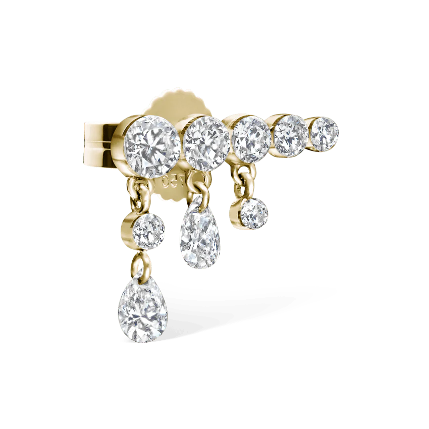 Invisible Set Diamond Crescendo Bar Stud Earring - Image 10