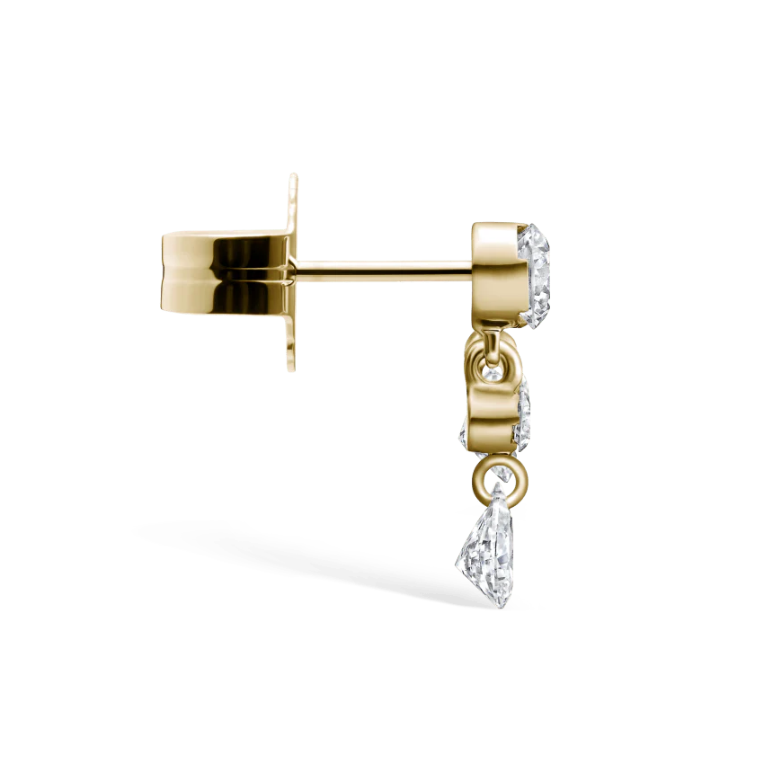 Invisible Set Diamond Crescendo Bar Stud Earring - Image 12