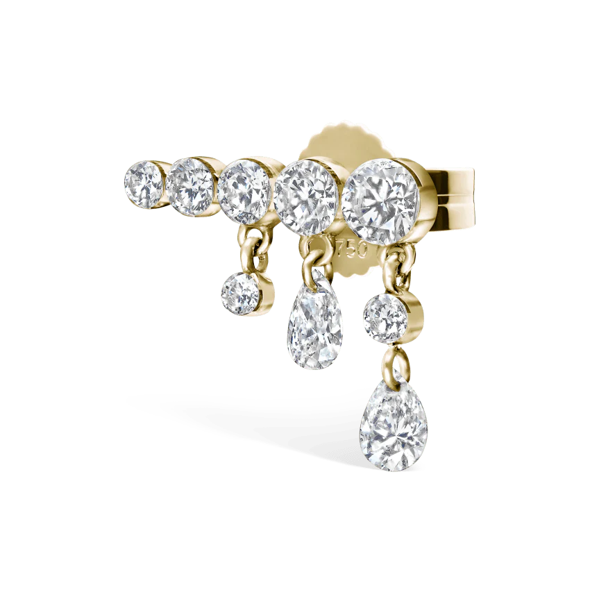 Invisible Set Diamond Crescendo Bar Stud Earring - Image 14