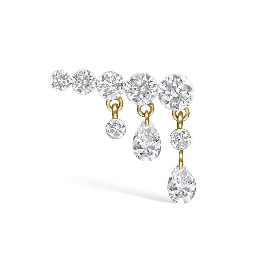 Invisible Set Diamond Crescendo Bar Stud Earring - Image 16