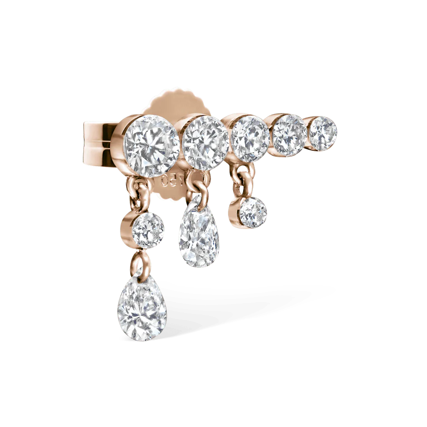 Invisible Set Diamond Crescendo Bar Stud Earring - Image 18