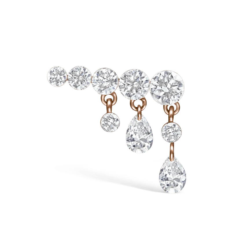 Invisible Set Diamond Crescendo Bar Stud Earring - Image 23