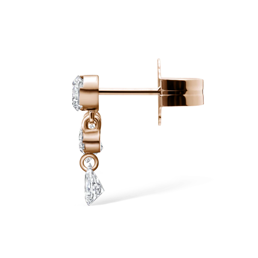 Invisible Set Diamond Crescendo Bar Stud Earring - Image 24