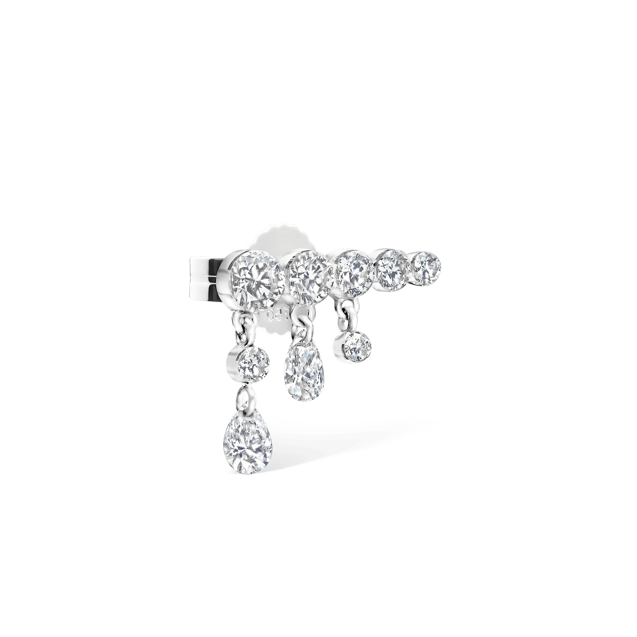 Invisible Set Diamond Crescendo Bar Stud Earring - Image 28