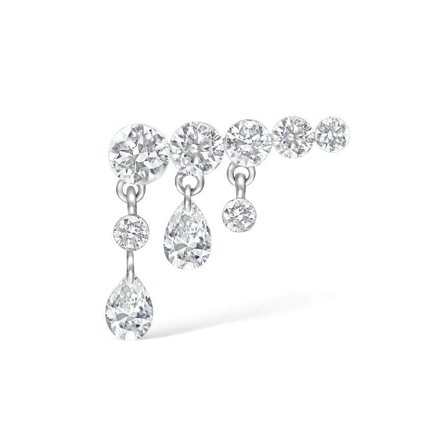 Invisible Set Diamond Crescendo Bar Stud Earring - Image 3