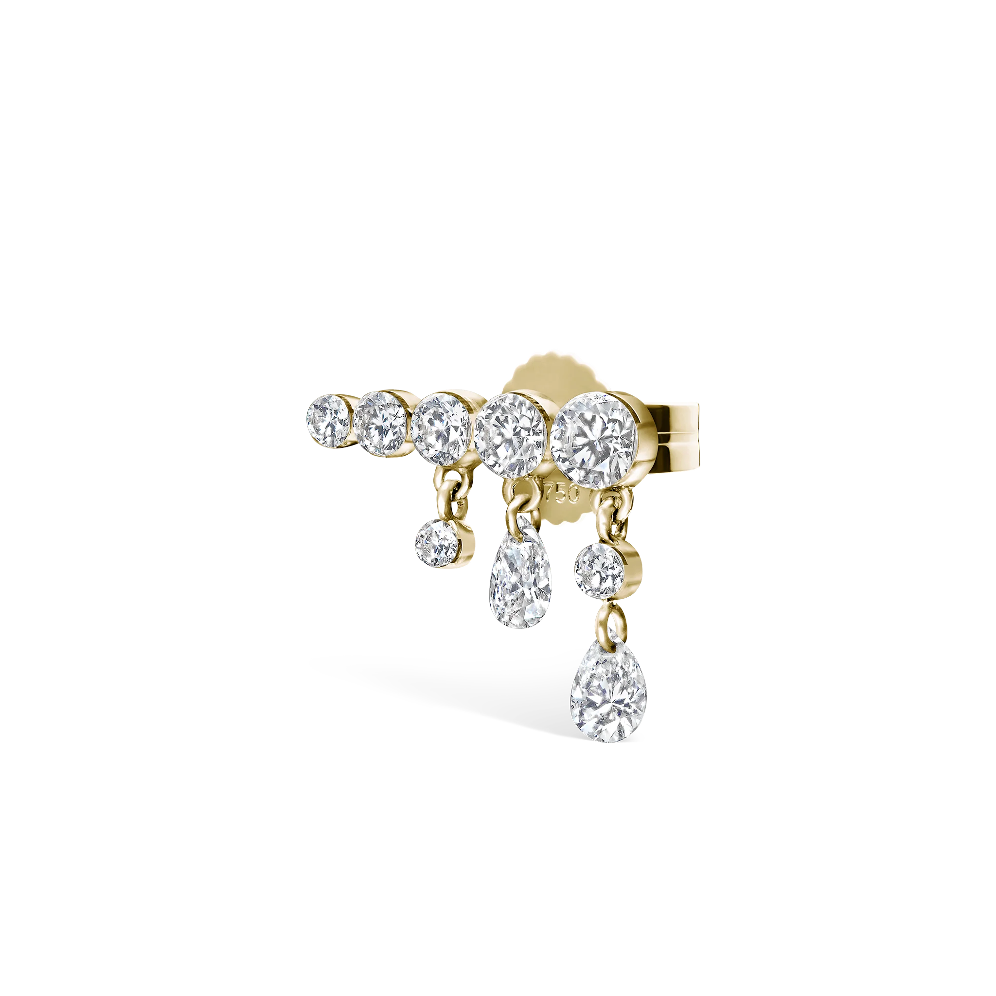 Invisible Set Diamond Crescendo Bar Stud Earring - Image 31