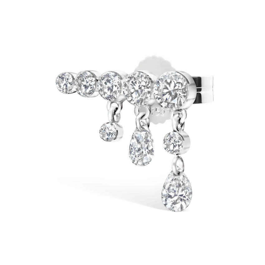 Invisible Set Diamond Crescendo Bar Stud Earring - Image 6