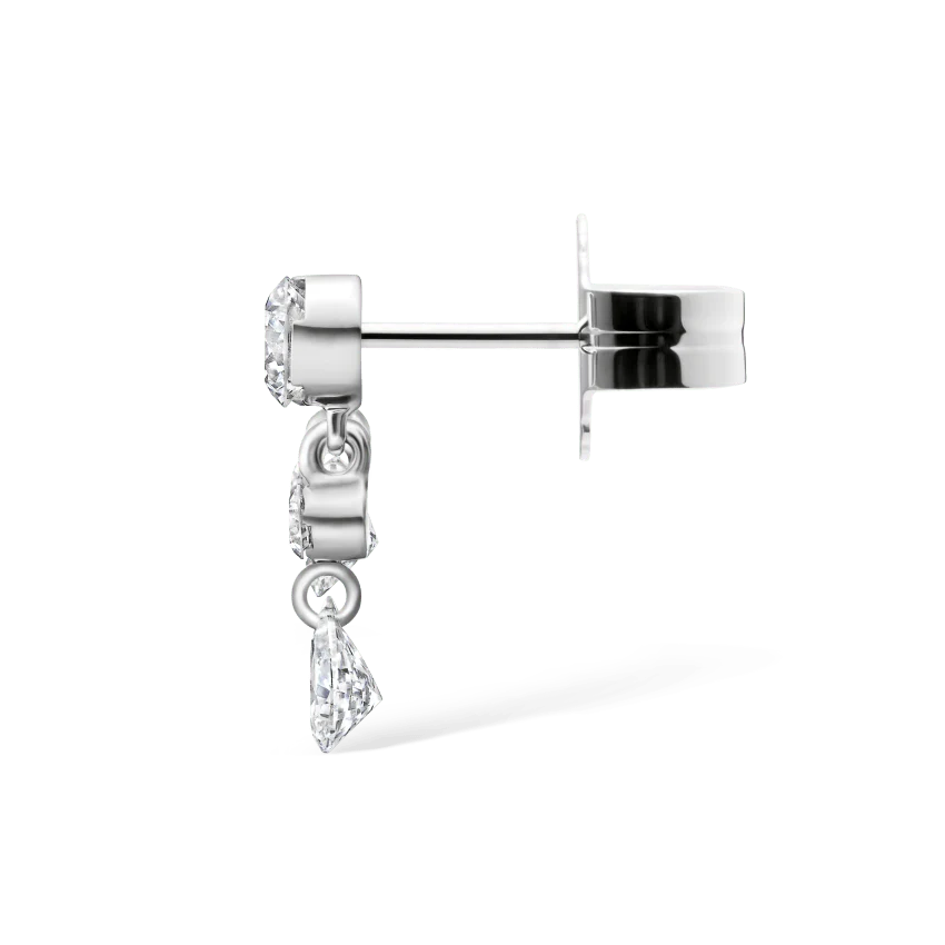 Invisible Set Diamond Crescendo Bar Stud Earring - Image 9