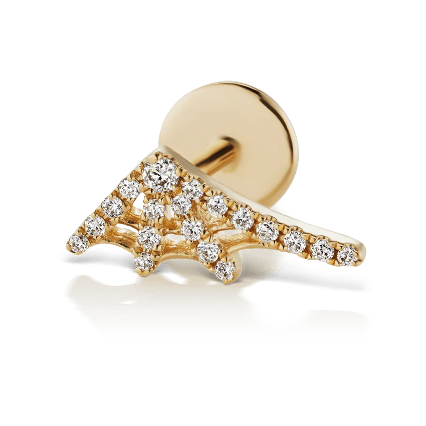 Diamond Web Threaded Stud Earring - Image 11
