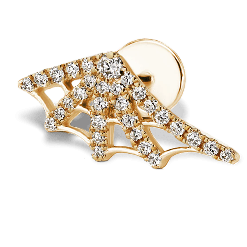 Diamond Web Threaded Stud Earring - Image 14