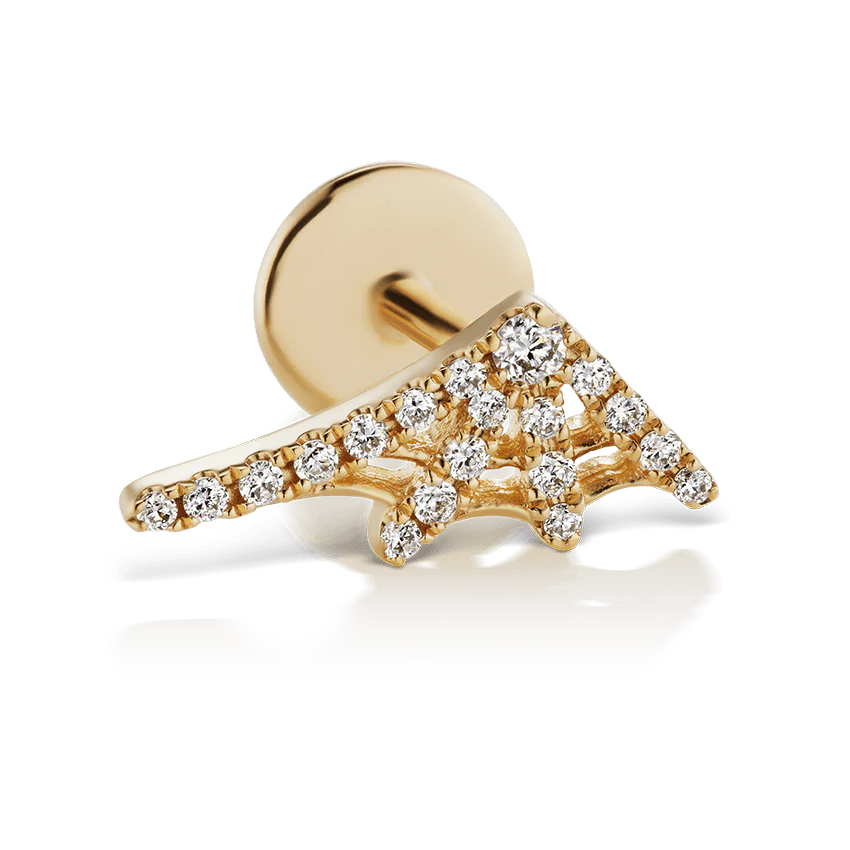 Diamond Web Threaded Stud Earring - Image 16