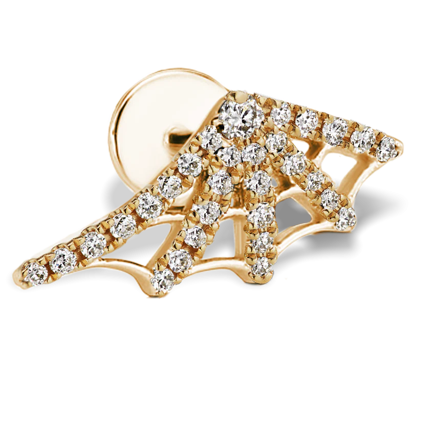 Diamond Web Threaded Stud Earring - Image 18