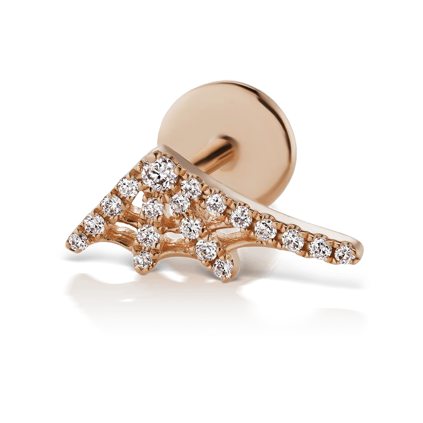 Diamond Web Threaded Stud Earring - Image 20