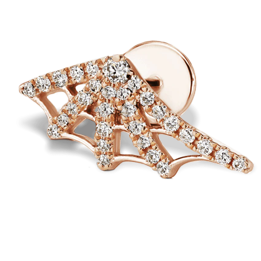 Diamond Web Threaded Stud Earring - Image 23