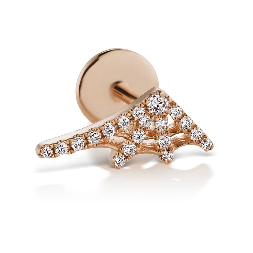 Diamond Web Threaded Stud Earring - Image 25