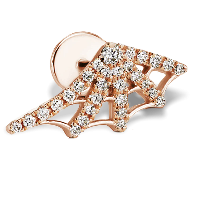 Diamond Web Threaded Stud Earring - Image 27