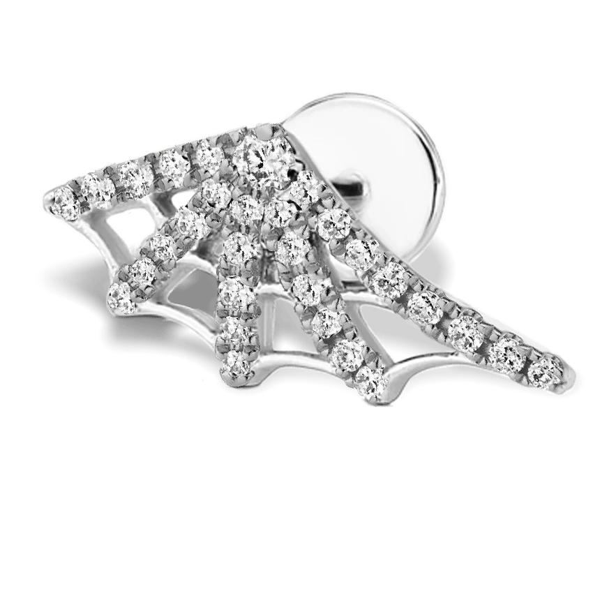 Diamond Web Threaded Stud Earring - Image 5
