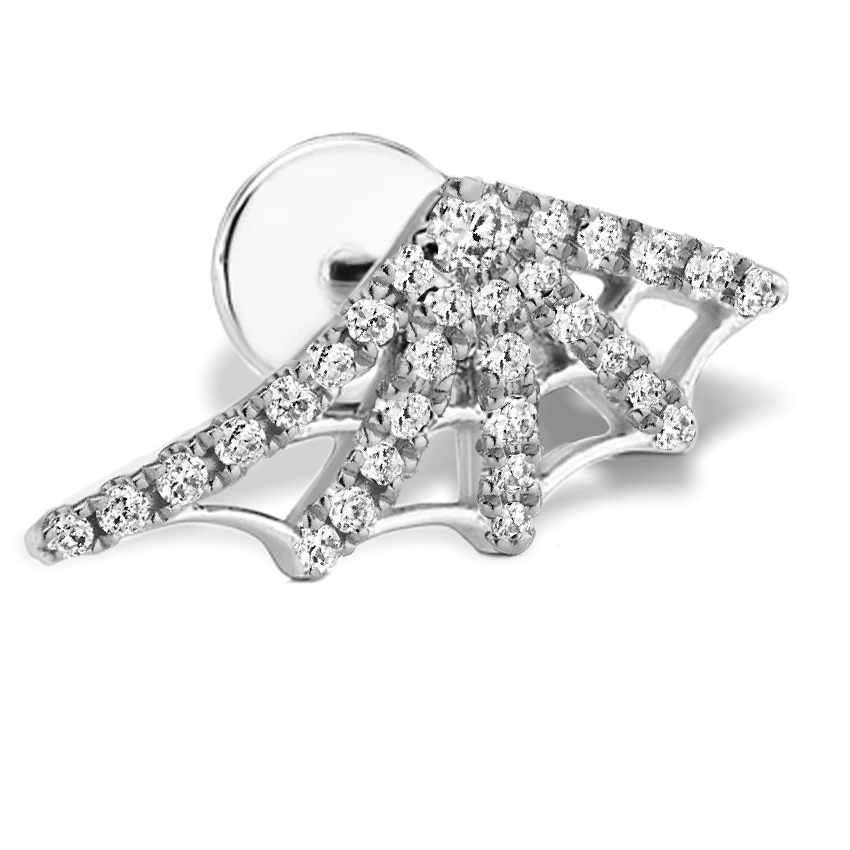 Diamond Web Threaded Stud Earring - Image 9
