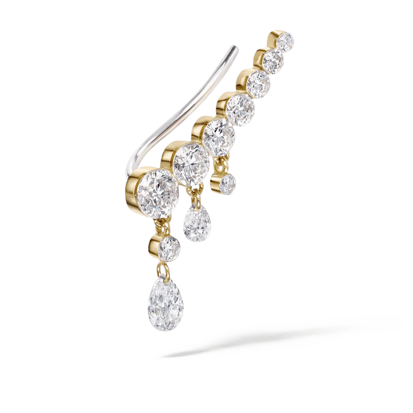 18mm Curved Crescendo Bar Invisible Set Diamond Ear Climber - Image 11