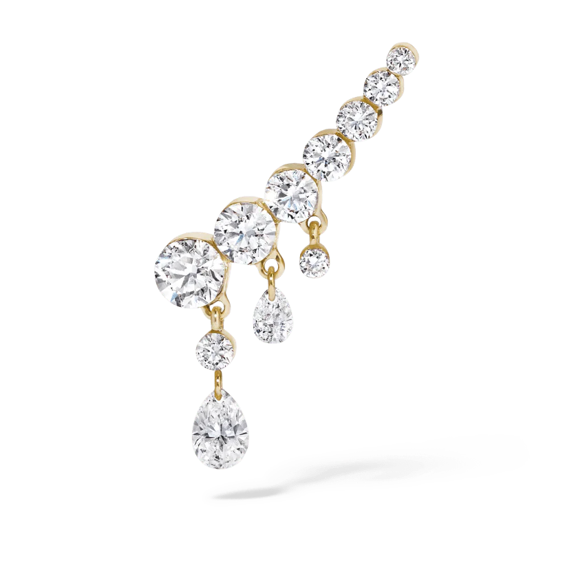 18mm Curved Crescendo Bar Invisible Set Diamond Ear Climber - Image 14