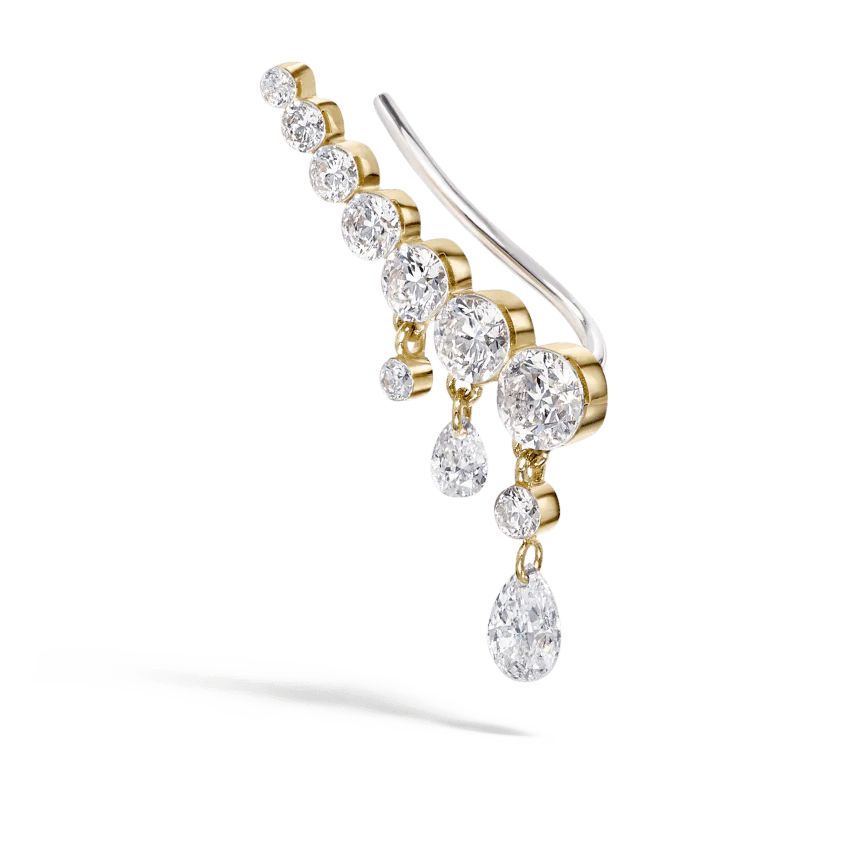 18mm Curved Crescendo Bar Invisible Set Diamond Ear Climber - Image 15
