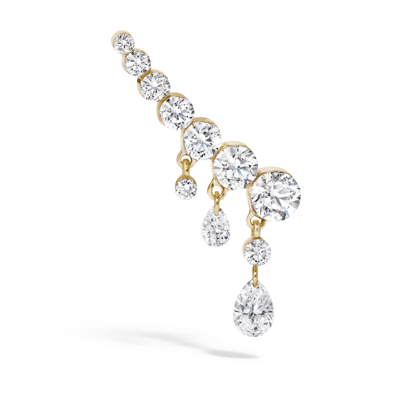18mm Curved Crescendo Bar Invisible Set Diamond Ear Climber - Image 17