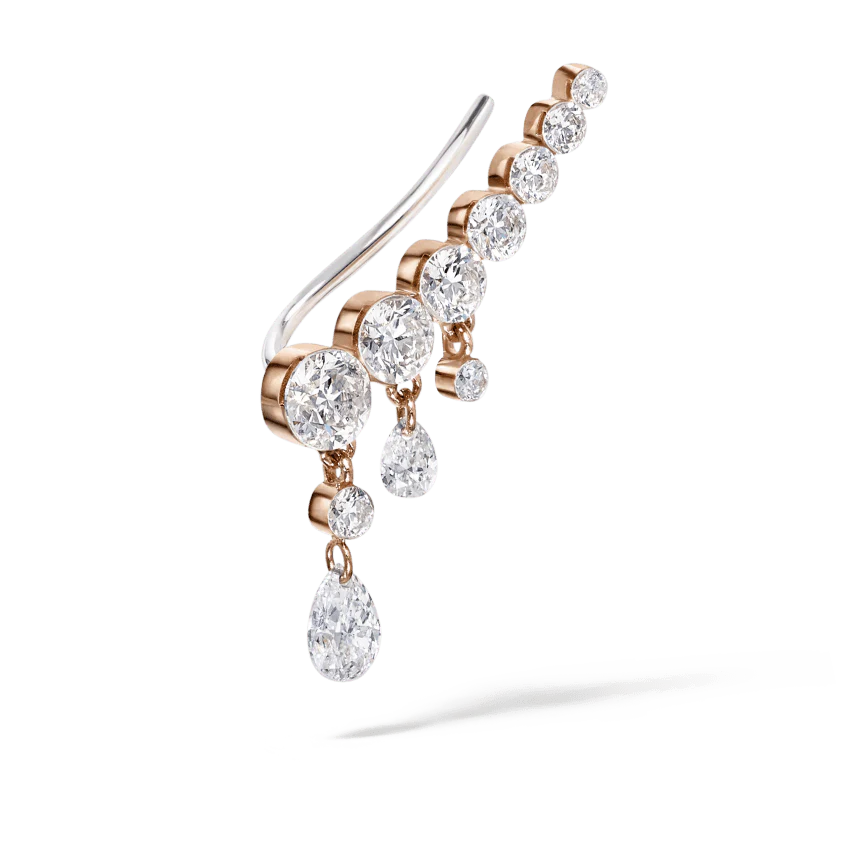 18mm Curved Crescendo Bar Invisible Set Diamond Ear Climber - Image 20