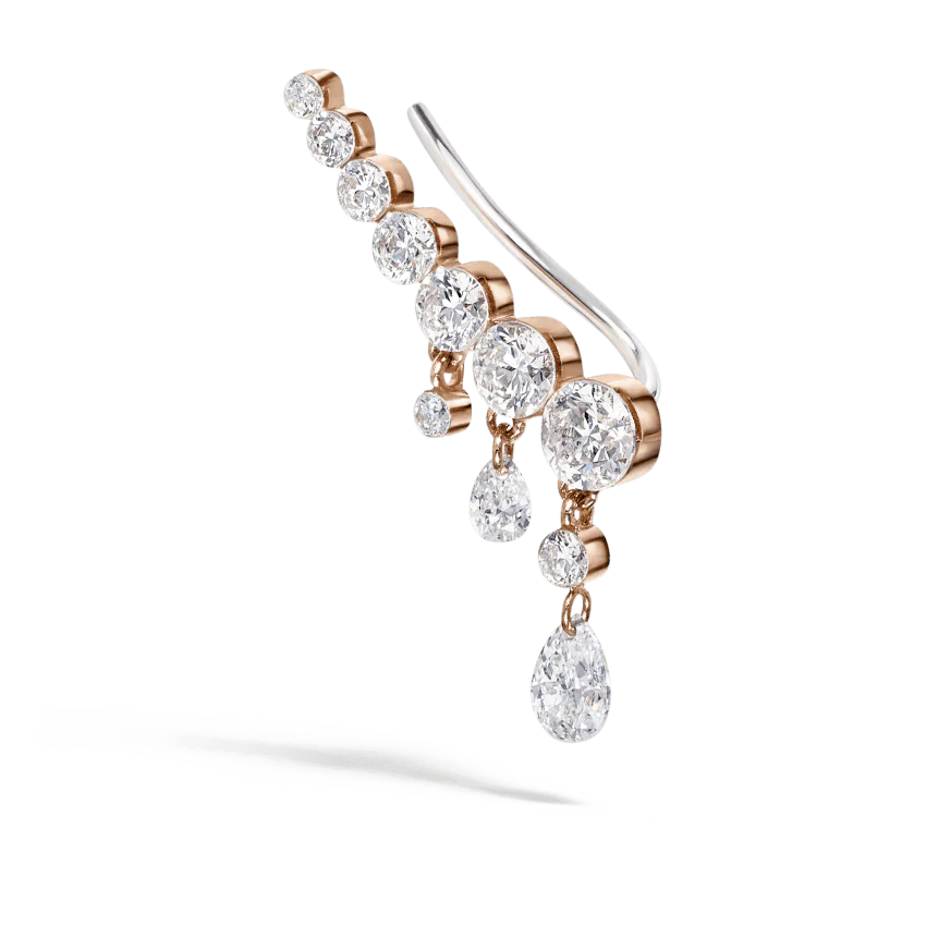 18mm Curved Crescendo Bar Invisible Set Diamond Ear Climber - Image 24