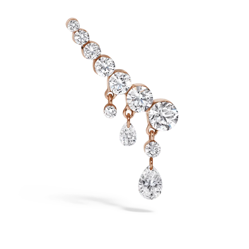 18mm Curved Crescendo Bar Invisible Set Diamond Ear Climber - Image 25