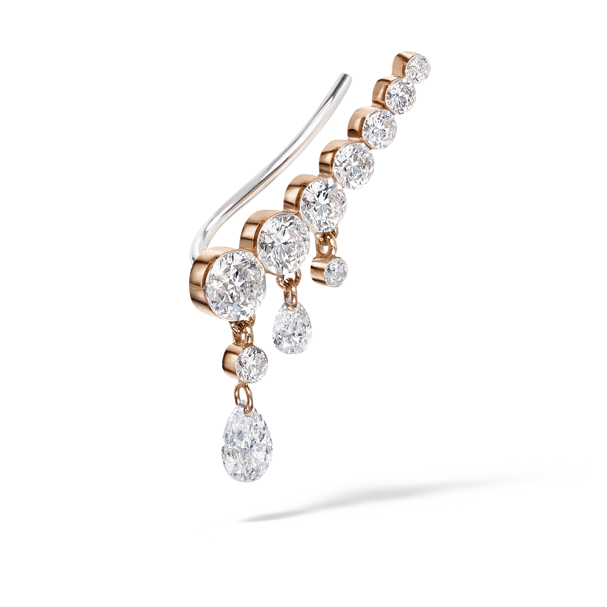 18mm Curved Crescendo Bar Invisible Set Diamond Ear Climber - Image 29