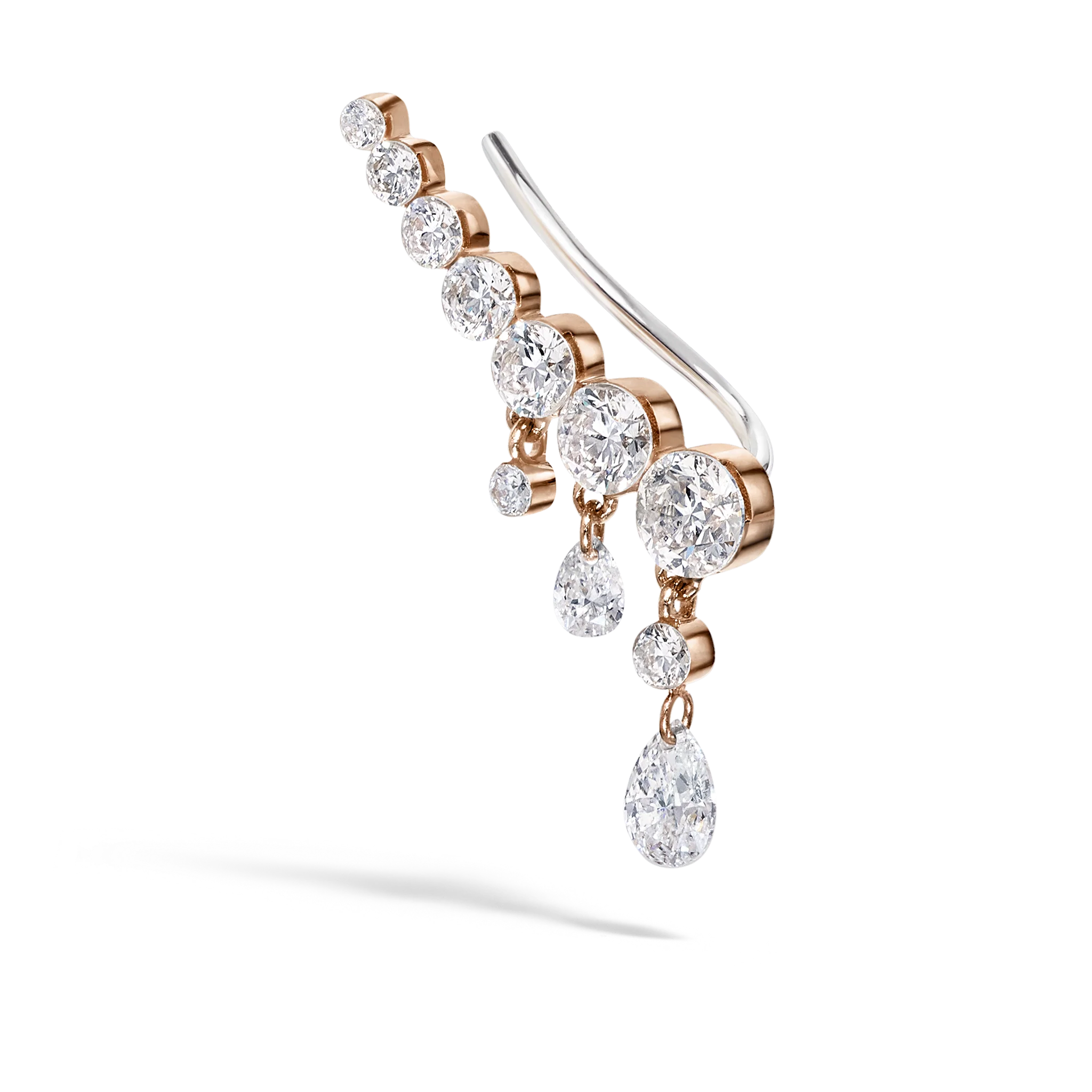 18mm Curved Crescendo Bar Invisible Set Diamond Ear Climber - Image 30