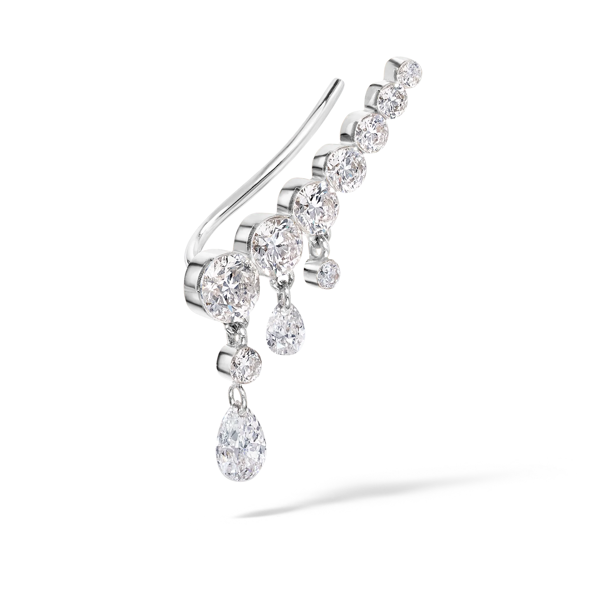 18mm Curved Crescendo Bar Invisible Set Diamond Ear Climber - Image 31