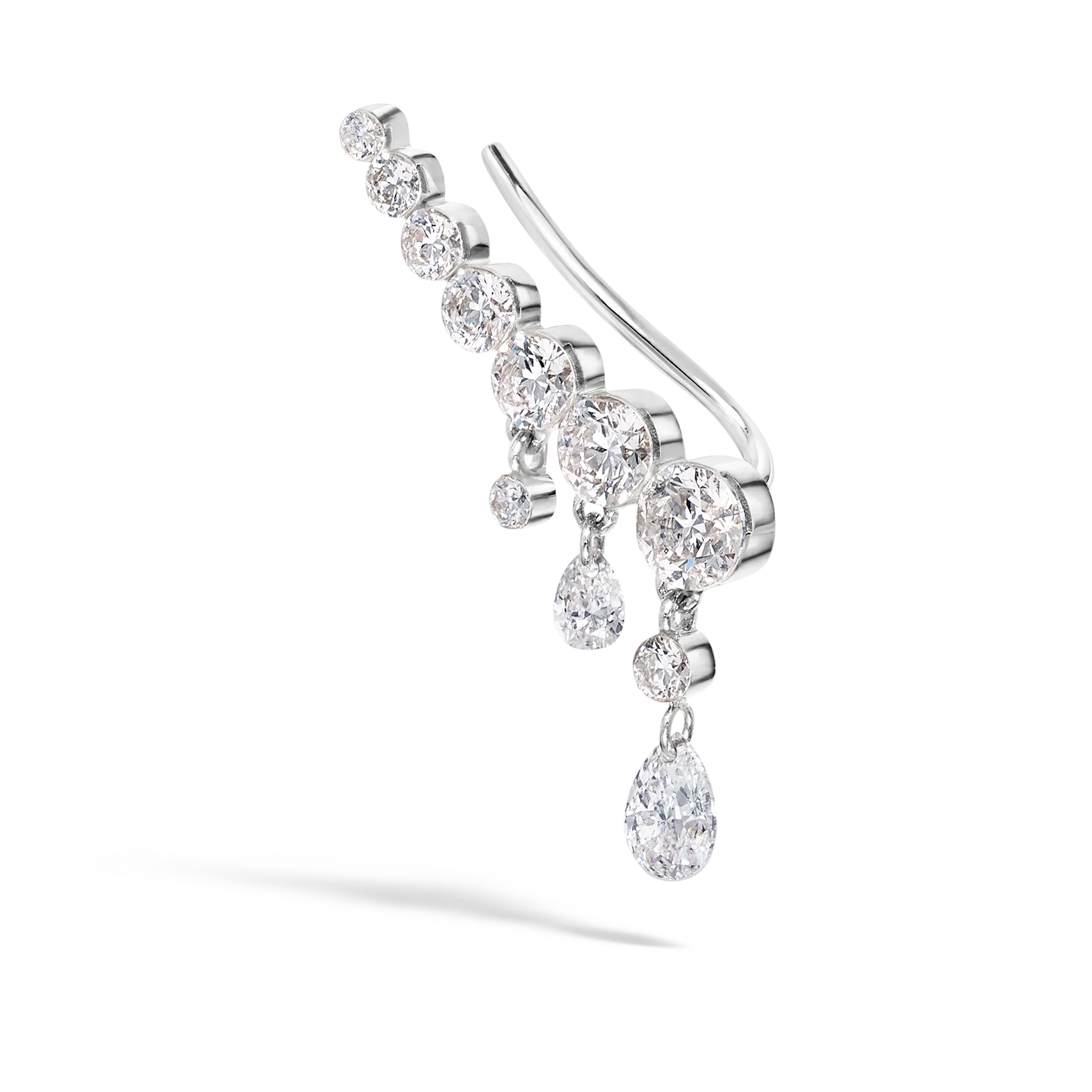 18mm Curved Crescendo Bar Invisible Set Diamond Ear Climber - Image 32