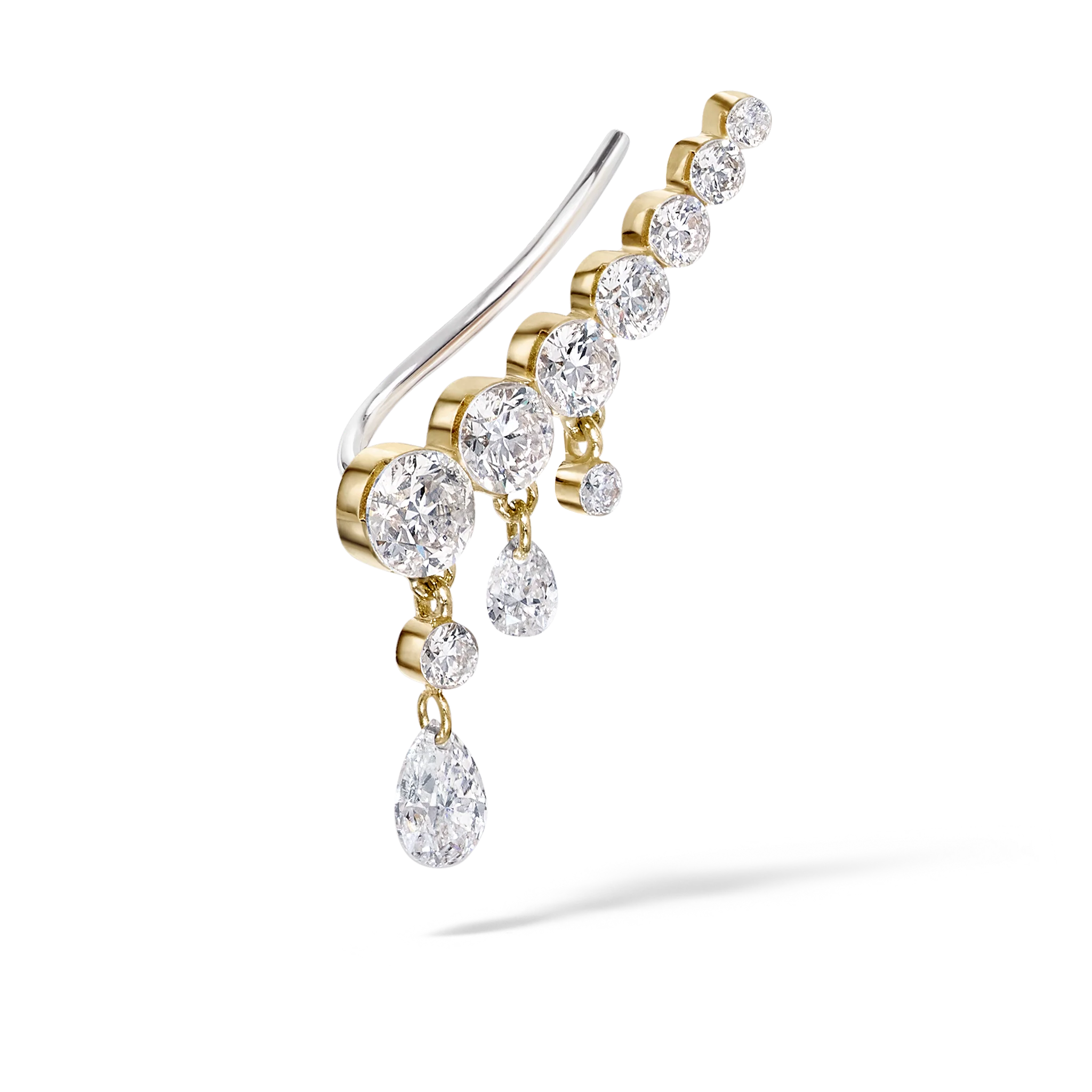 18mm Curved Crescendo Bar Invisible Set Diamond Ear Climber - Image 33