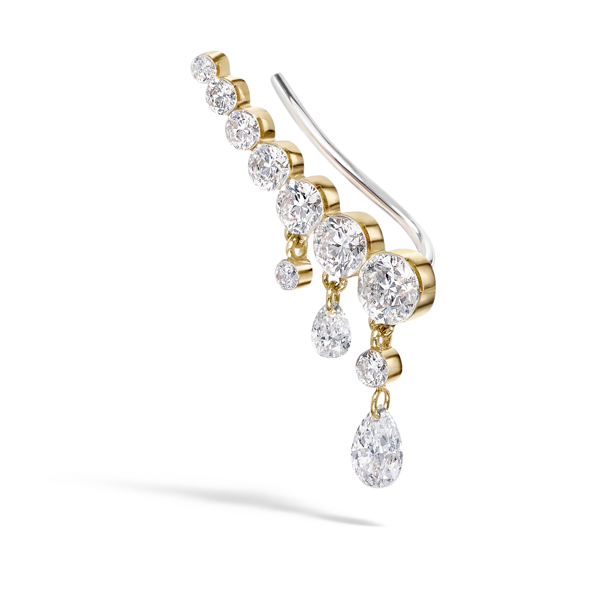 18mm Curved Crescendo Bar Invisible Set Diamond Ear Climber - Image 34