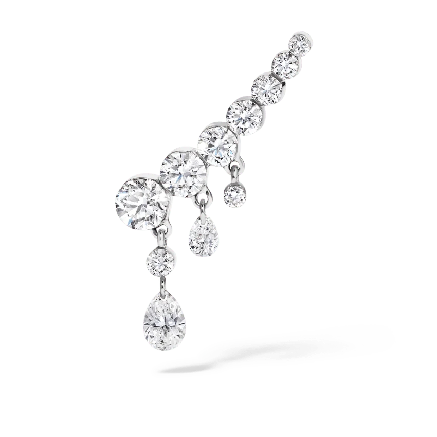 18mm Curved Crescendo Bar Invisible Set Diamond Ear Climber - Image 5