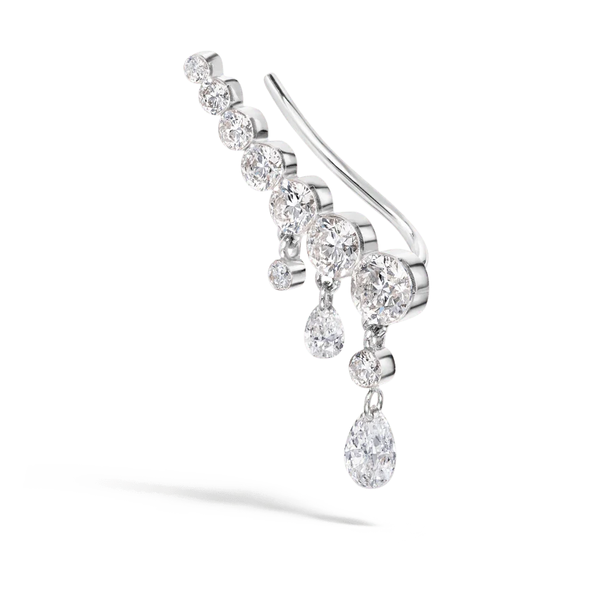 18mm Curved Crescendo Bar Invisible Set Diamond Ear Climber - Image 6