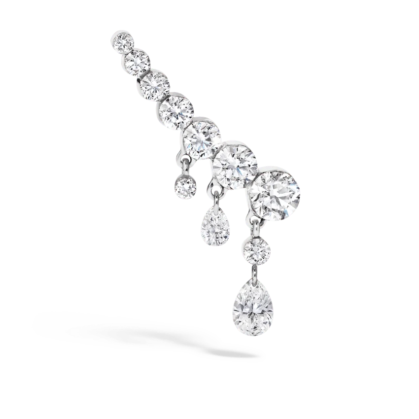 18mm Curved Crescendo Bar Invisible Set Diamond Ear Climber - Image 8