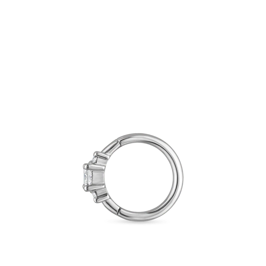 2mm Diamond Princess Hoop Earring - Image 11