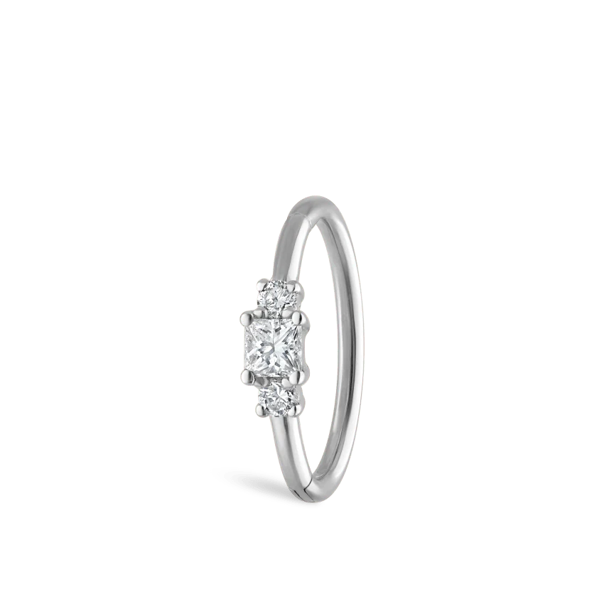 2mm Diamond Princess Hoop Earring - Image 19