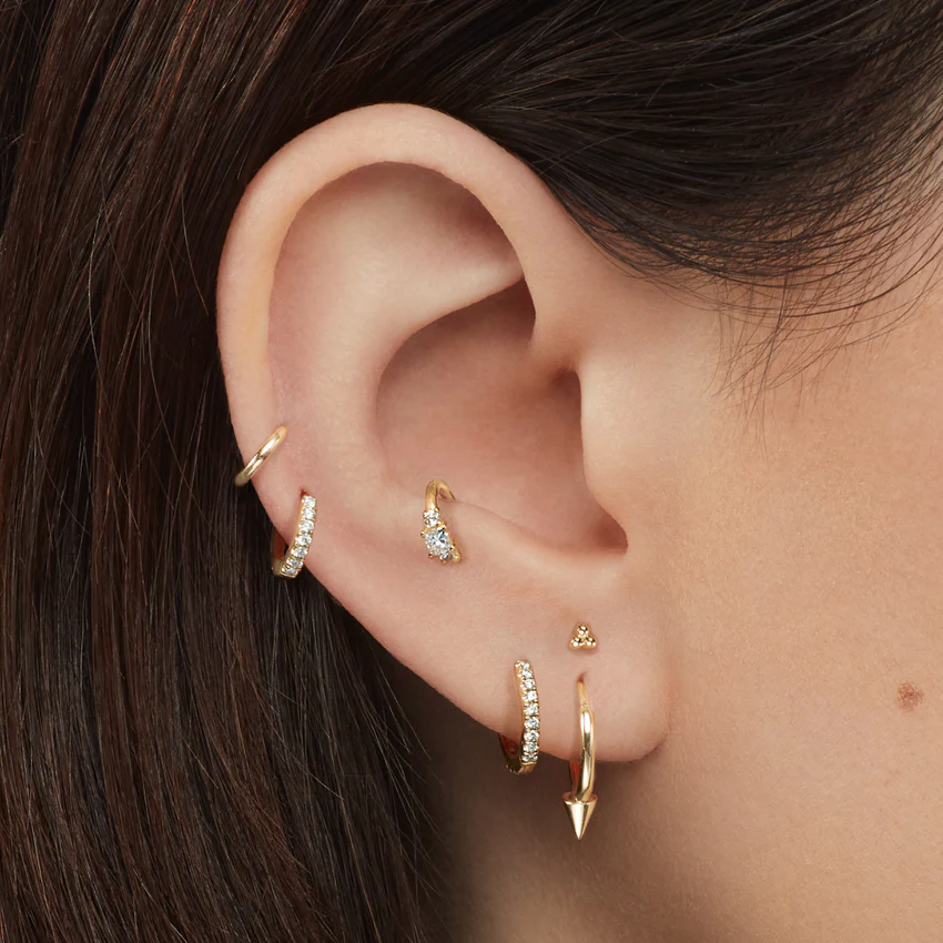 2mm Diamond Princess Hoop Earring - Image 24