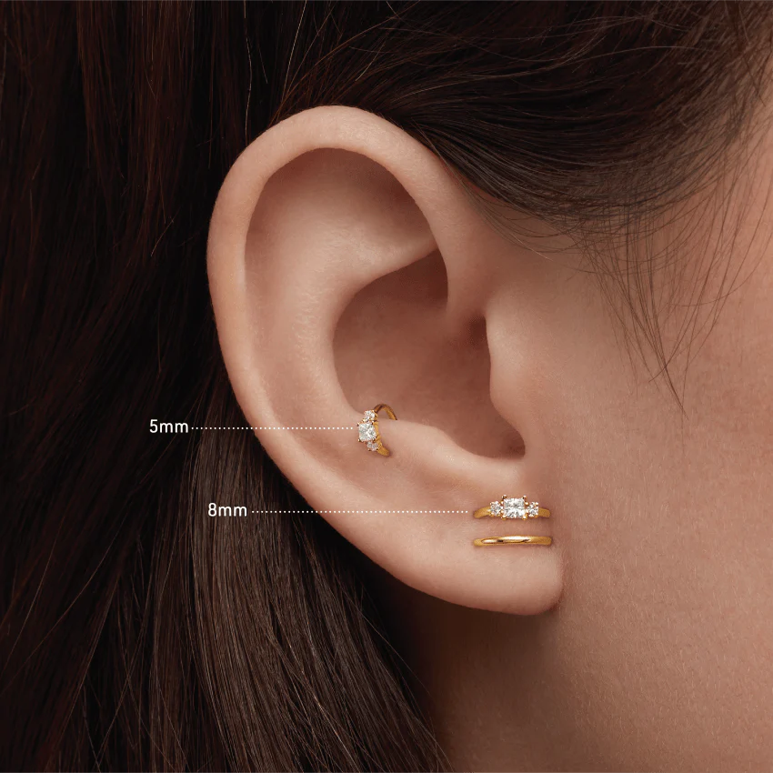 2mm Diamond Princess Hoop Earring - Image 38