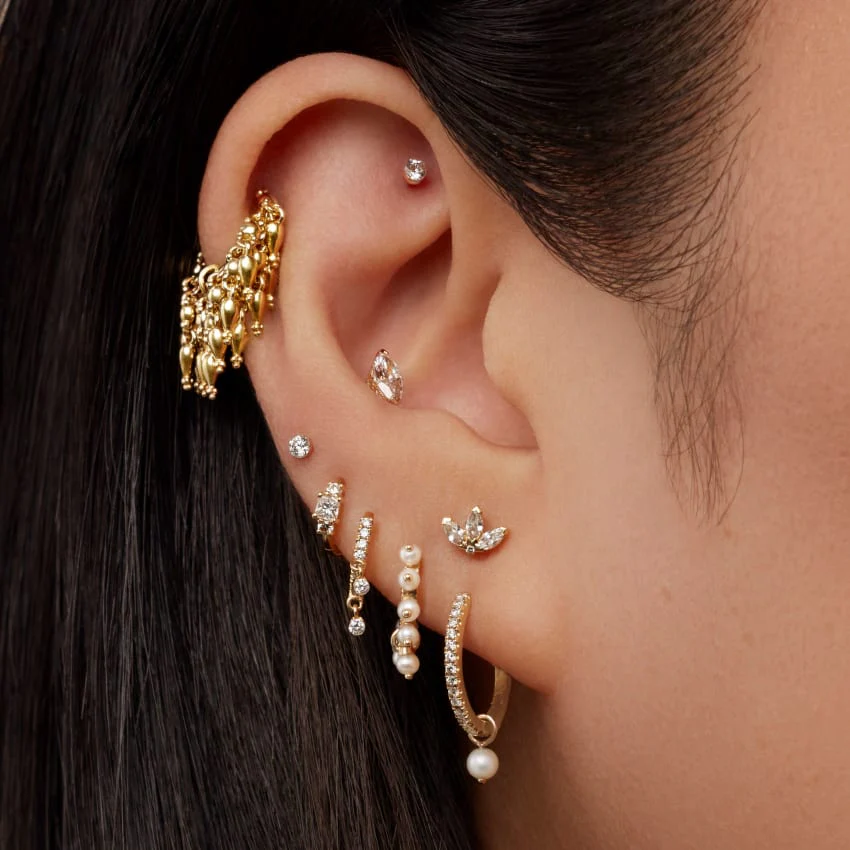 2mm Diamond Princess Hoop Earring - Image 46
