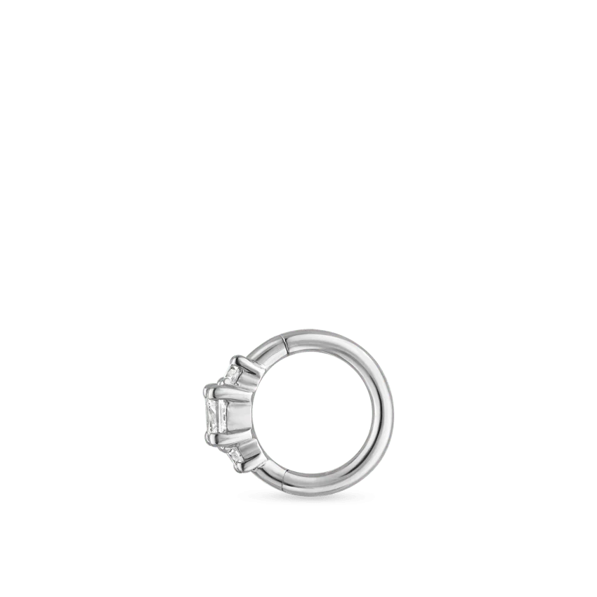 2mm Diamond Princess Hoop Earring - Image 5