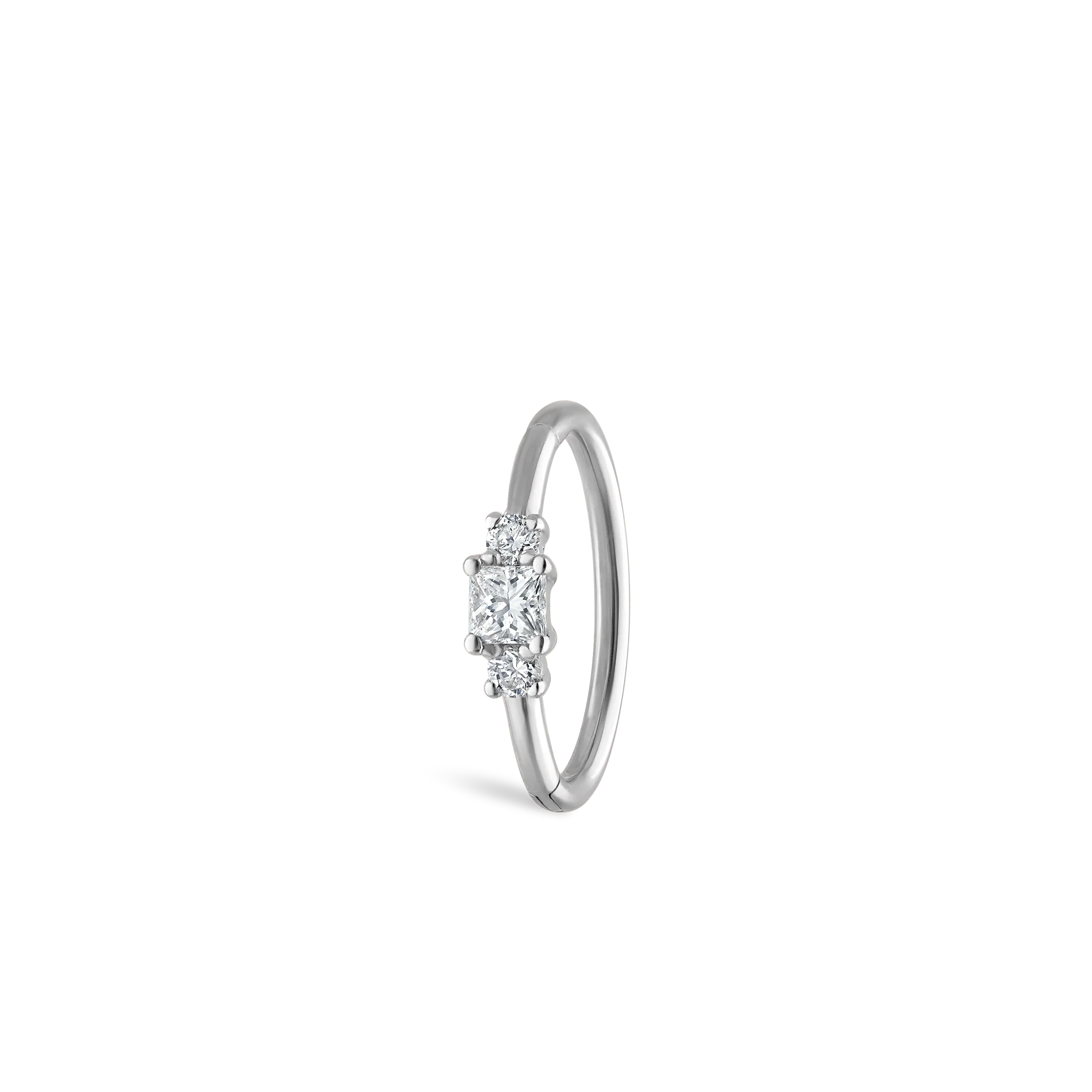 2mm Diamond Princess Hoop Earring - Image 75