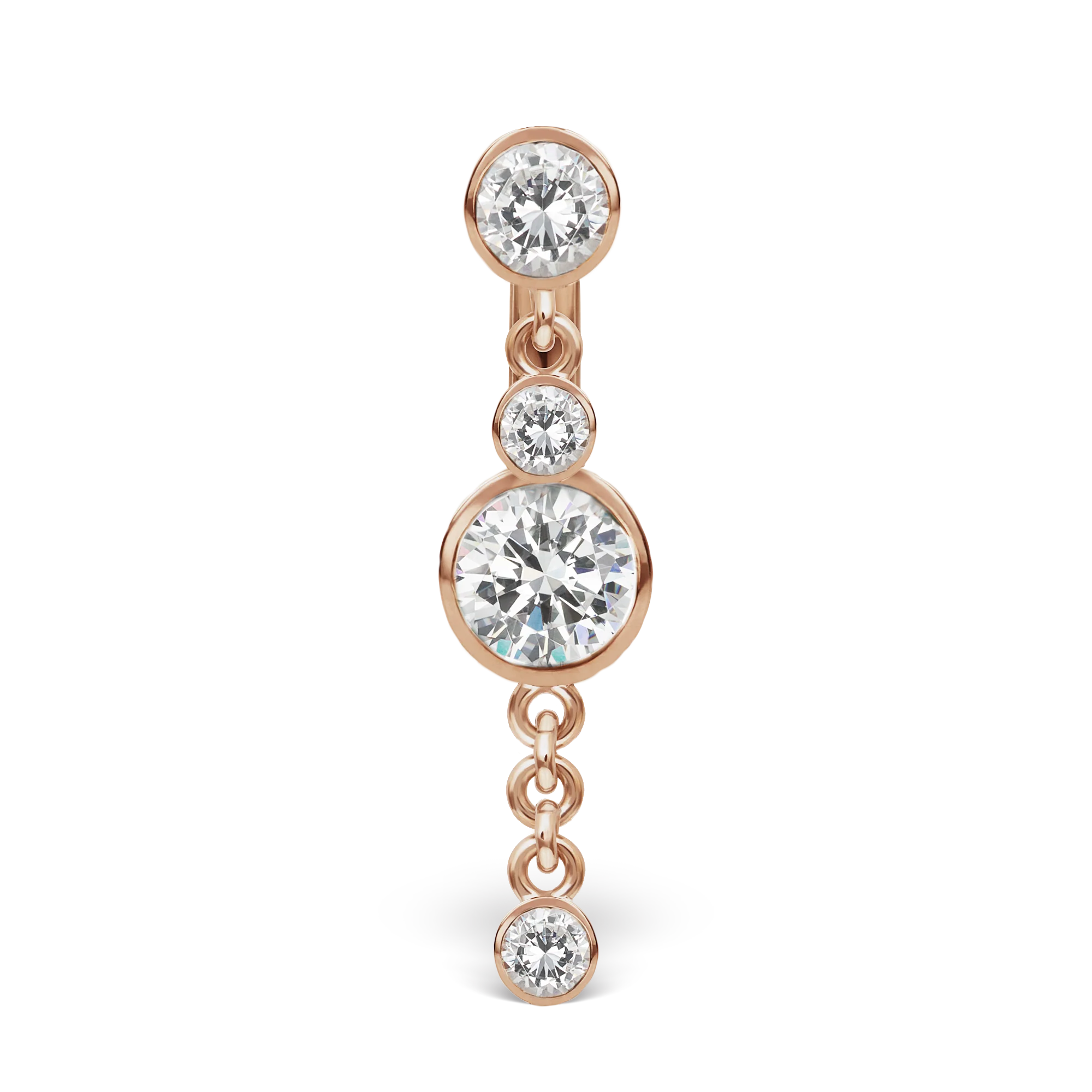 3-4 Cubic Zirconia with Double Dangle Barbell - Image 3
